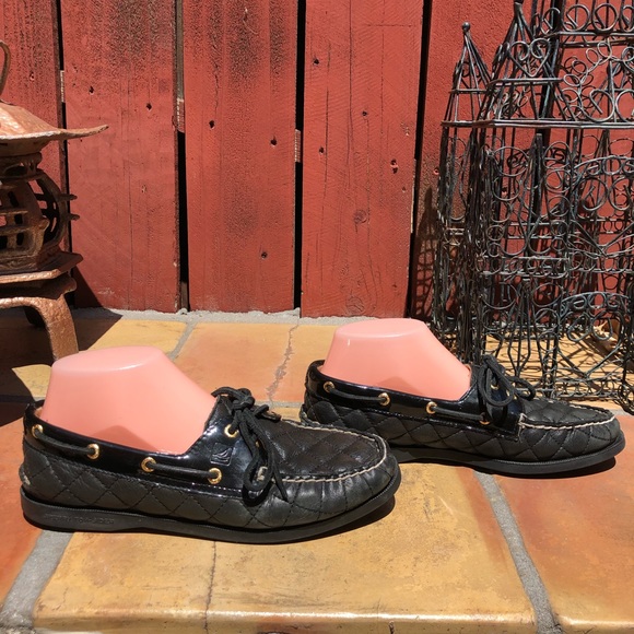 Sperry Quilted Mocassins Loafers Shoes Black Size 8 - Picture 5 of 16